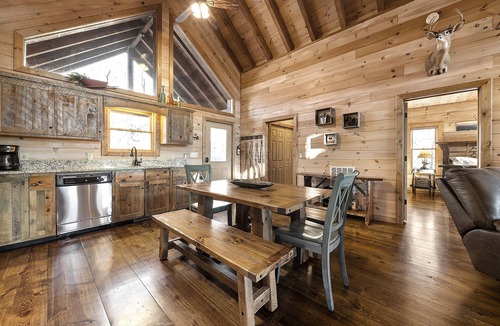 Morganton Cabin | NEW! Private Mountain Cabin in Gated Community w/Mtn Views, Hot Tub & Game Room