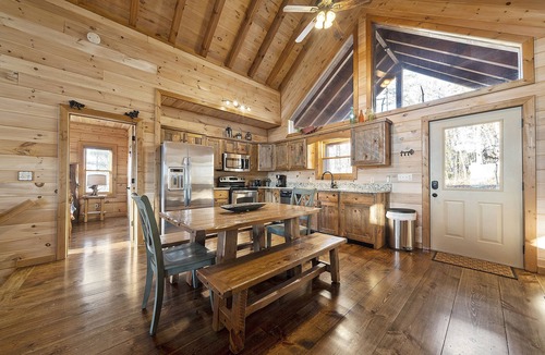 Morganton Cabin | NEW! Private Mountain Cabin in Gated Community w/Mtn Views, Hot Tub & Game Room