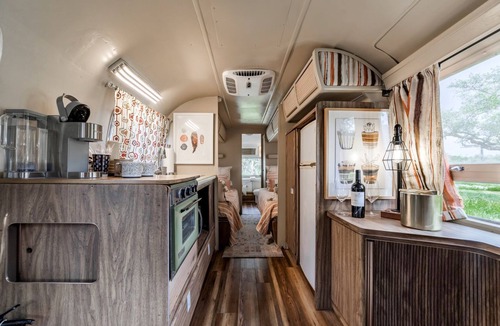 Spicewood House | Newly Renovated Camper with Fresh Decor and Tiny Deck in Texas