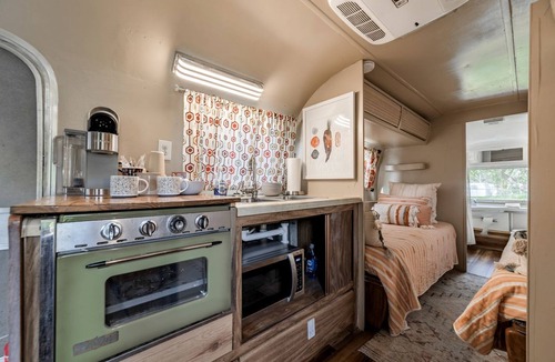Spicewood House | Newly Renovated Camper with Fresh Decor and Tiny Deck in Texas