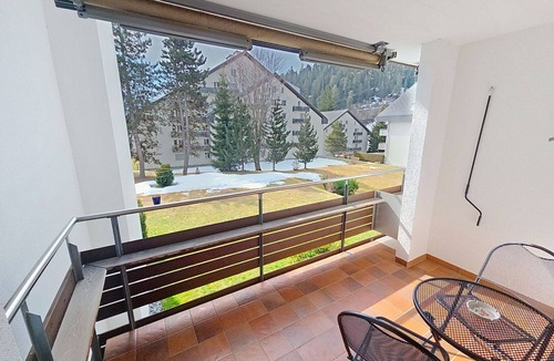 Laax Apartment | Nice apartment for 4 guests with pool, WIFI, TV, balcony and panoramic view