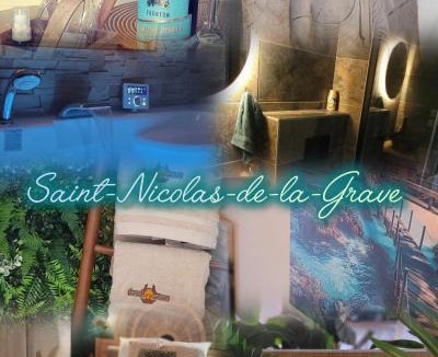 Saint-Nicolas-de-la-Grave House | Nid d amour IndoneZen Balneo & table de massage