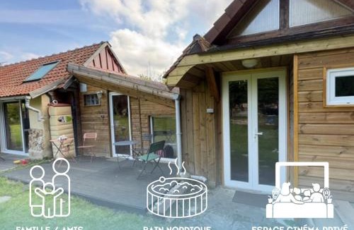 Les Ageux Apartment | Nordika Lodge Bain Nordique - Parc Asterix 10 pers