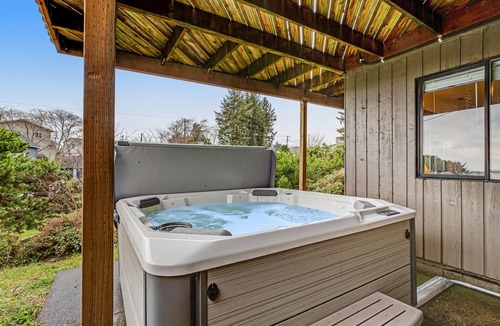 Netarts House | Ocean-view home overlooking Netarts Bay with deck & hot tub