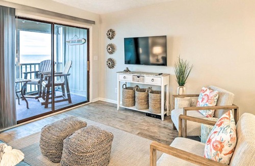 Garden City House | Oceanfront Condo w/Furnished Deck & Views!