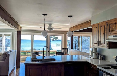 Gouldsboro House | Oceanfront Cottage with Private Beach & Fire Pit