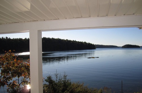 West Bath Cottage | Oceanfront Cottage with Panoramic Views & Its Own Tidal Dock on Casco Bay