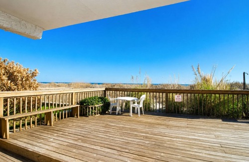 Cherry Grove Beach Condo | Oceanfront Ground Floor Walk to Shops Steps to Sand Grand Strand I 1