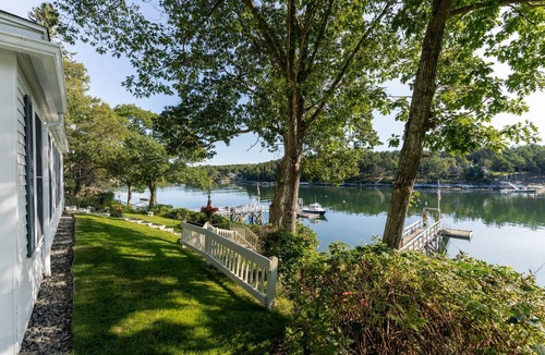 Georgetown Cottage | Oceanfront home with private deep water dock on Harmon Harbor, Georgetown, ME