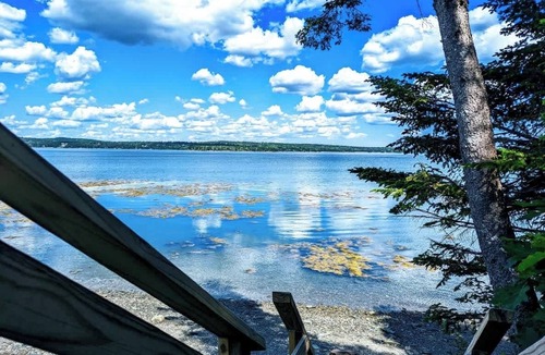 Hancock Point House | Oceanfront Jellison Beach House, fire pit, 1dog