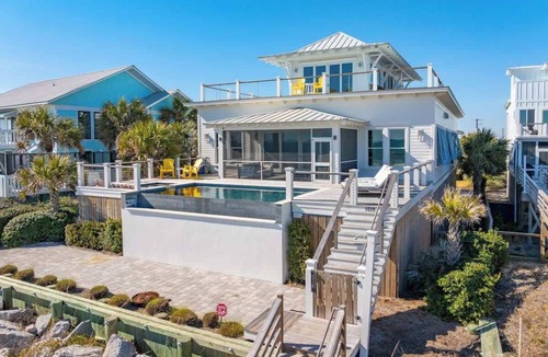 Folly Beach House | Oceanfront Luxe with Infinity Pool & Epic Views