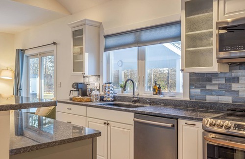 Lamoine House | Oceanfront, mobility-friendly home with views, hot tub, fire pit and game room