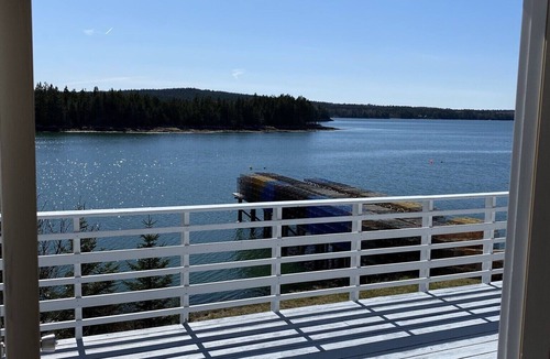 Steuben Cottage | Oceanfront Retreat on Dyers Bay With Amazing Sunsets! Fishing off dock