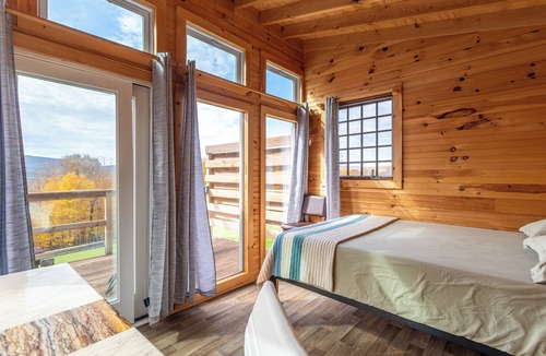 Preston-Potter Hollow Cabin | Off-Grid Glamp with Mountain Views, Indoor Hot Tub, Elevated Deck, Heat & Wi-Fi