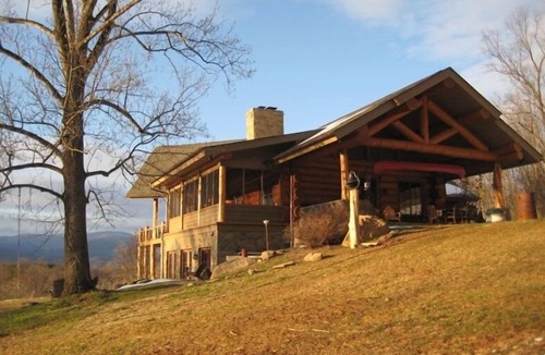 Haywood House | Old Rag View Horse Farm with Log Lodge and Treehouse