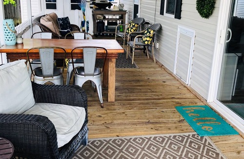 Miramar Beach Cottage | One block from the beach at Pompano Joes with large patio golf carts allowed