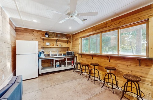 Burnet House | Opulent waterfront home with dock, firepit & stunning river view