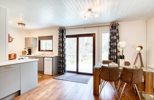 Crianlarich Ski Chalet | Otter with mountain view and enclosed decking