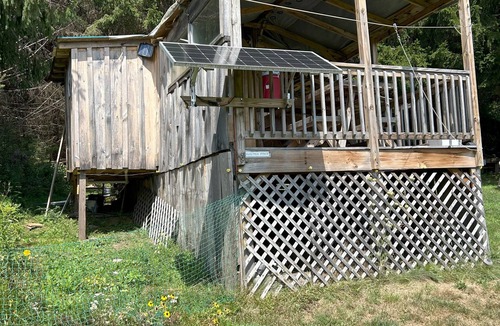 Unadilla Cabin | Our Rustic off grid Serenity Camp is 190 sq ft and 2300 feet through the woods.
