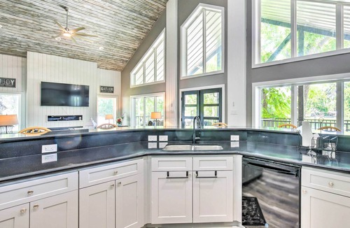 McQueeney House | Outdoor Entertainment Space: Home in McQueeney