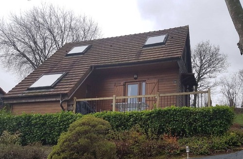 Saint-Germain-de-Tallevende-la-Lande-Vaumont Ski Chalet | Overlooking the Lake & Golf Course, heated Swimming Pool (May to Sept),Play area