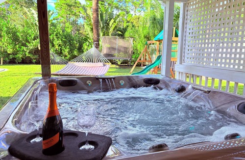 Lake Worth House | Palm Paradise Jacuzzi Hammock Game Yard