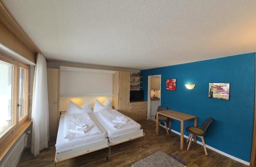 Leukerbad Apartment | Panorama 20, Grosses Studio, Nahe Ski-Pisten, Parkplatz