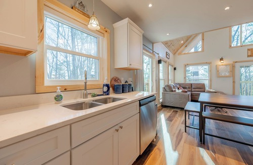 Radford House | Peaceful A-frame cabin with hot tub, forest views, modern comfort, and total privacy in nature.