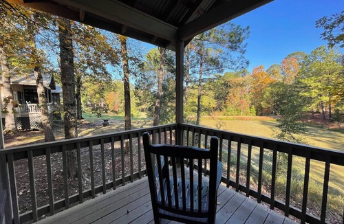 Zwolle Cabin | Peaceful Cabin with Full Kitchen, Vaulted Ceilings & Pond View Porch