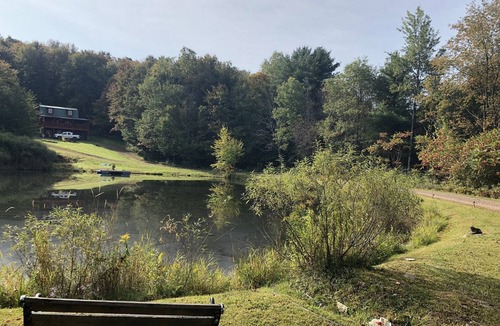 Walton House | Peaceful Cabin with Hot Tub, Game Room & Pond View