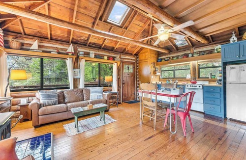 Eureka Springs House | Peaceful Historic Cabin on Lake Lucerne, Fireplace