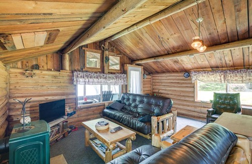 Island Falls House | Peaceful Lakefront Cabin Getaway Dock, Fire Pit!