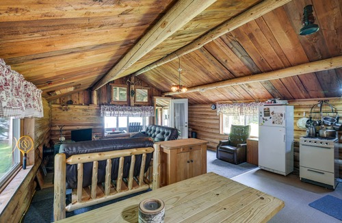 Island Falls Cabin | Peaceful Lakefront Cabin Getaway: Dock, Fire Pit!