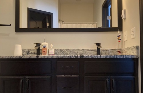 Keeseville House | Peaceful Master Bedroom with Hot Tub