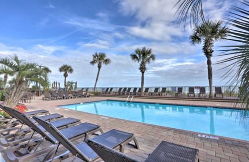Myrtle Beach Apartment | Pet-Friendly Condo with Ocean Views, Steps to Beach!
