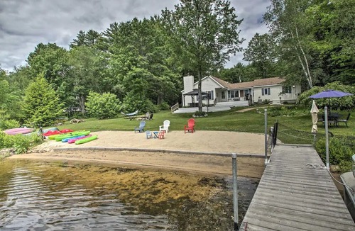 Barnstead House | Pet-Friendly Home w/Private Beach, Dock & Rafts!