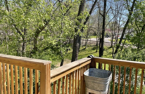 Madison Cottage | Pet friendly Nature Cottage: deck, trails, fire pit, creek, & historic district