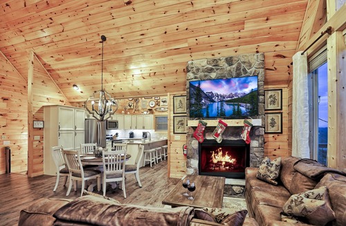 Chalet Village North Cabin | PHENOMENAL Luxury View Cabin! HUGE game room! 4 decks! 5 fireplaces! Hot Tub!