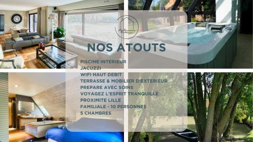 Marcq-en-Baroeul Villa | Piscine privée - Jacuzzi - Maison du Lac - 10 pers