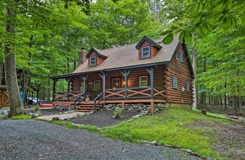Locust Lake Village House | Pocono Log Cabin Fireplace, Fire Pits and Amenities