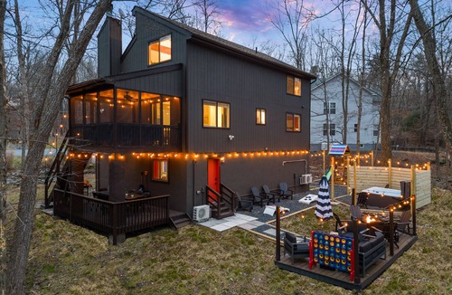 East Stroudsburg House | Poconos FUN! Hot Tub, Fire Pit, Game Room, Arcade