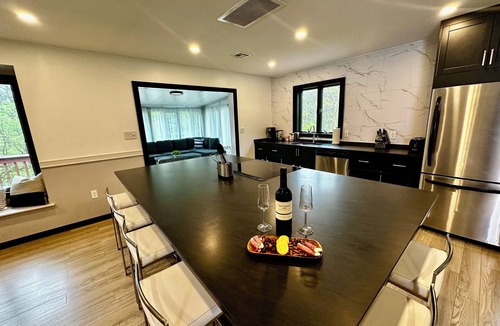 Long Pond House | Poconos Getaway with Game Rooms Theater & Hot Tub