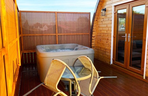 Trowse Newton Cabin | Pod 2 with Countryside view and Hot Tub