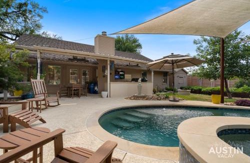 Barrington Oaks House | Pool Hot Tub Parking EV Charger 4BR 3BA N Austin Getaway by Austin Vacay