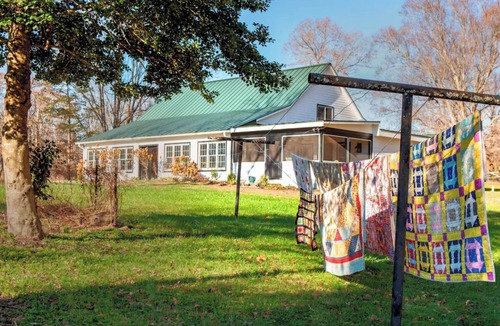 Roseland House | Possum Trot Lodge - Wedding & Event Venue, Lodging for 18, Stone Fireplace