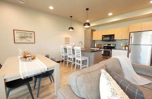 Sioux Center House | Prairie Huis Townhome steps away from Dordt University in a quiet neighborhood.