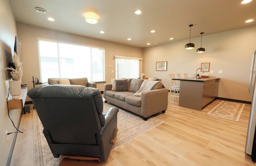 Sioux Center House | Prairie Huis Townhome steps away from Dordt University in a quiet neighborhood.
