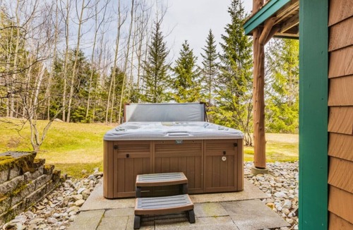 Stratton Mountain Villa | Premier Treetop Townhome with Fireplace, Shuttle and Private Hot Tub