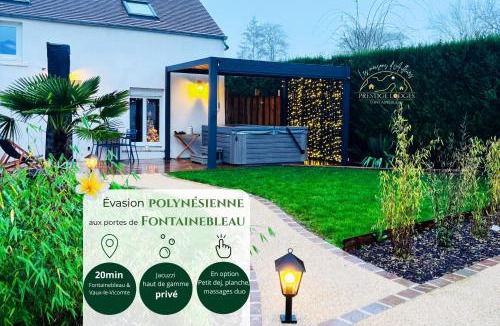 Pamfou House | PrestigeLodgesFontainebleau, Maison polynésienne & jacuzzi privé