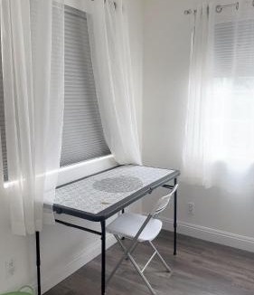 Hacienda Heights House | Pretty bedroom with shared bathroom